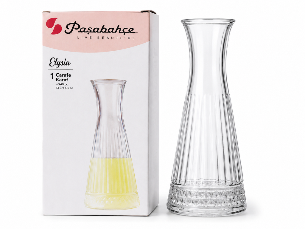 Pasabahce Elysia Glass Carafe 940 ml – Water Carafe, Juice Carafe, Glass Carafe