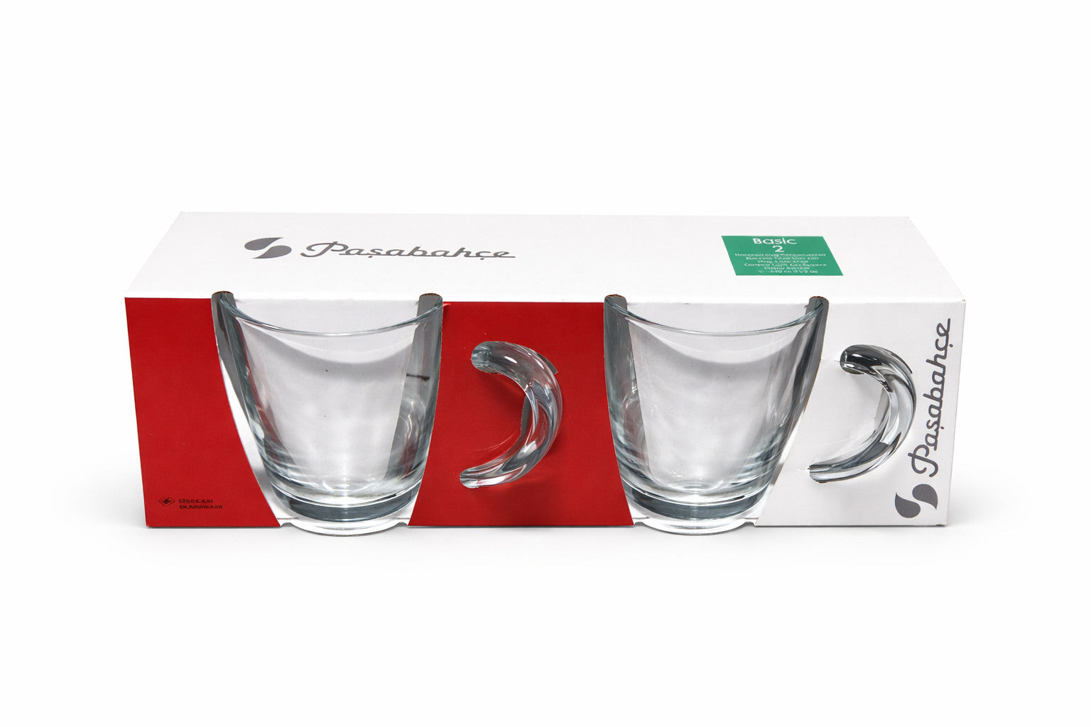 Glastassen mit Henkel 340ml Tee/Kaffe Gläser Set