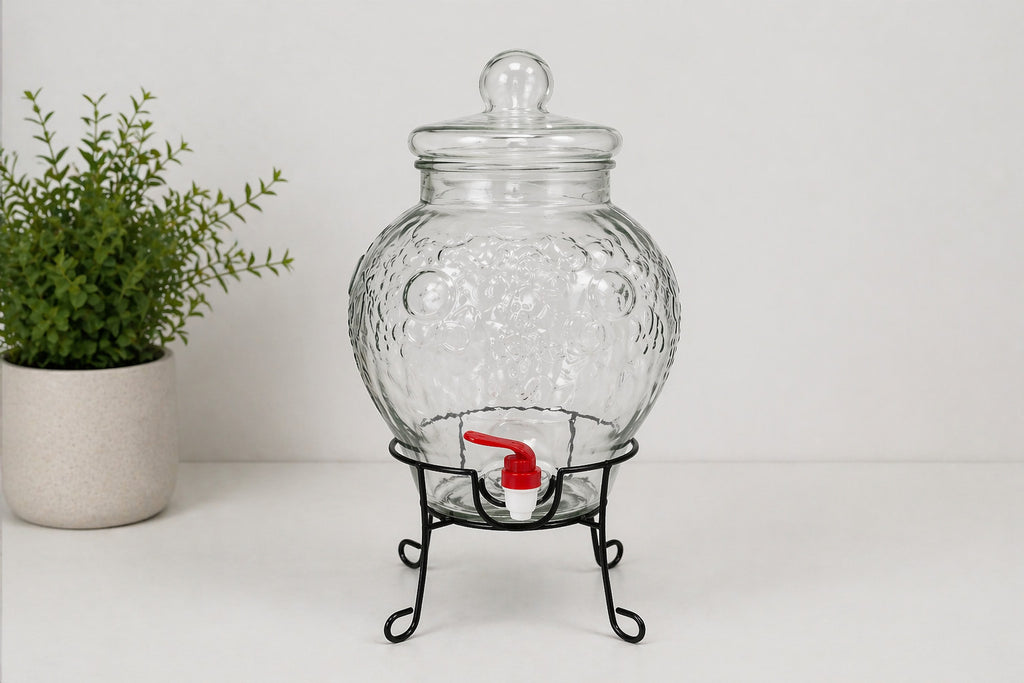 Getränkespender 5L mit Ständer Glas Zapfhahn Dispenser Saftspender Party DG-5050