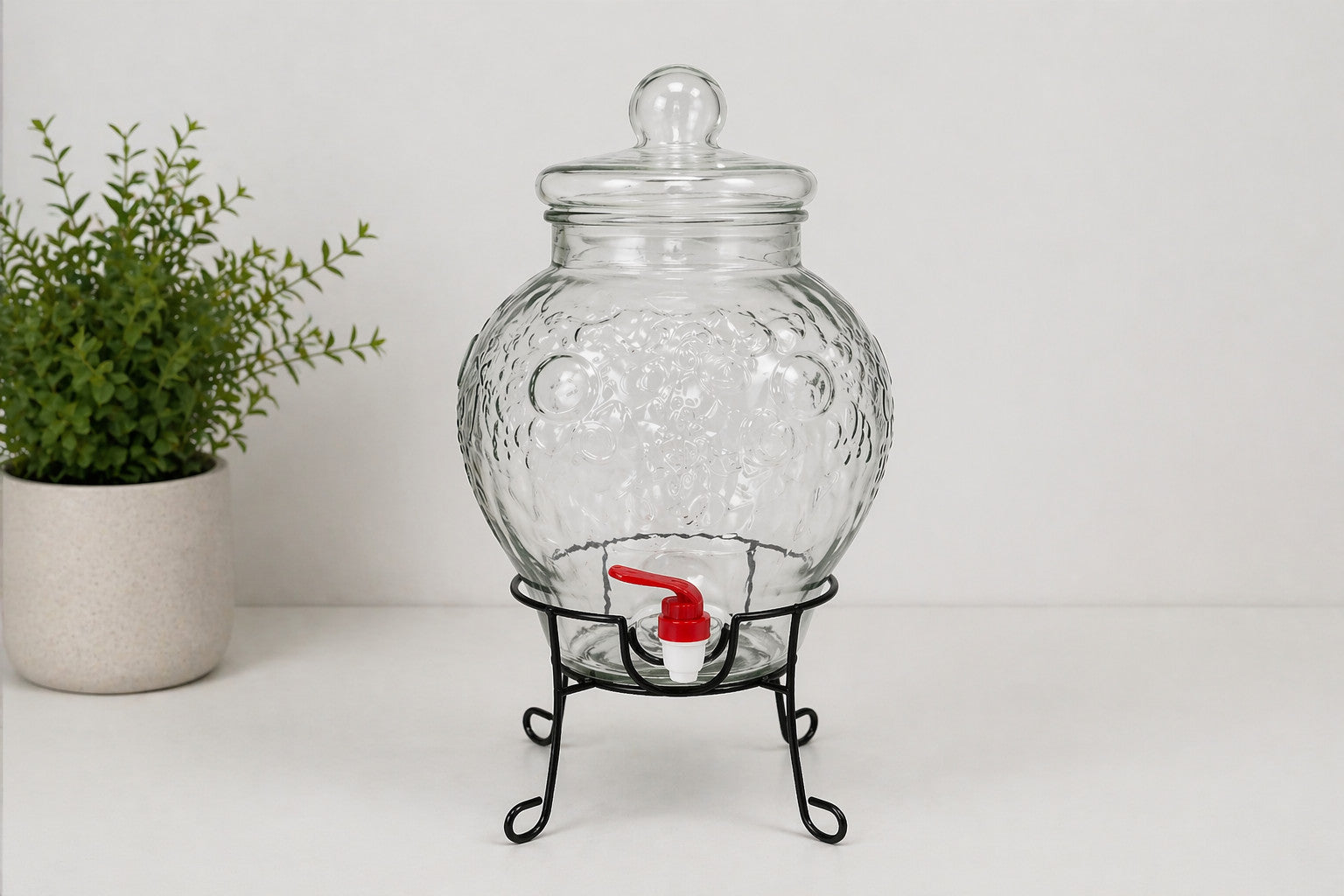 Getränkespender 5L mit Ständer Glas Zapfhahn Dispenser Saftspender Party DG-5050