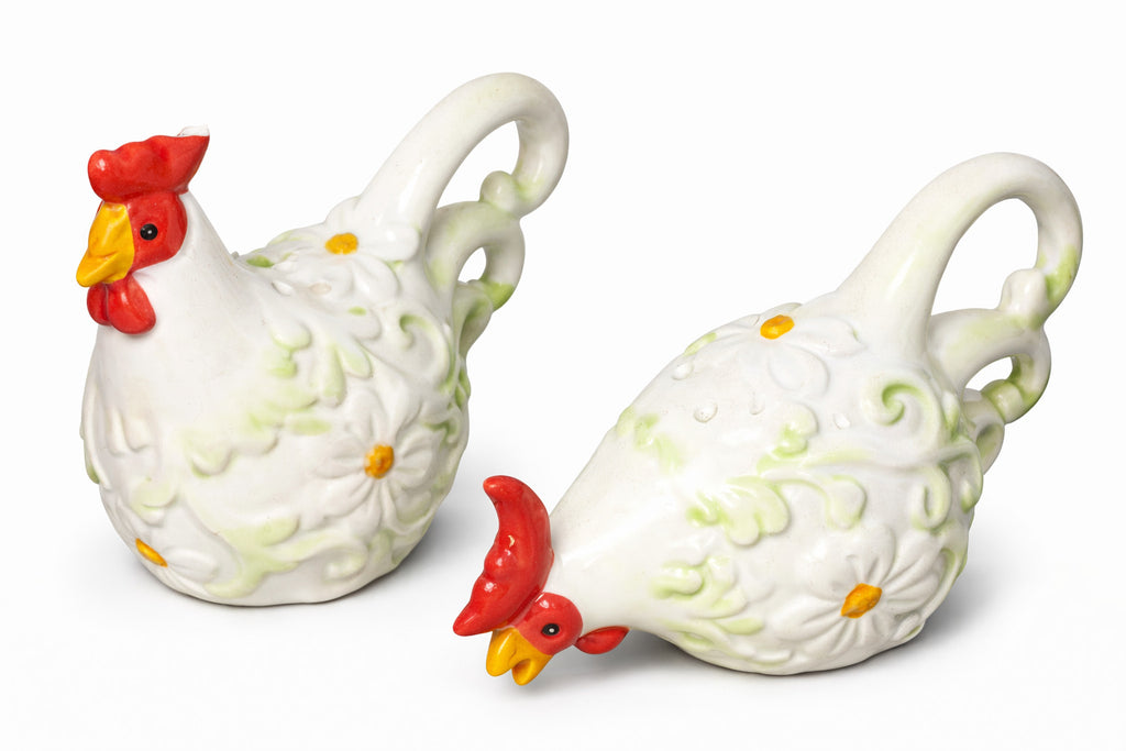 2er Salz & Pfefferstreuer Set Keramik Tiere Deko Küche (Sets mit Unterteller)
