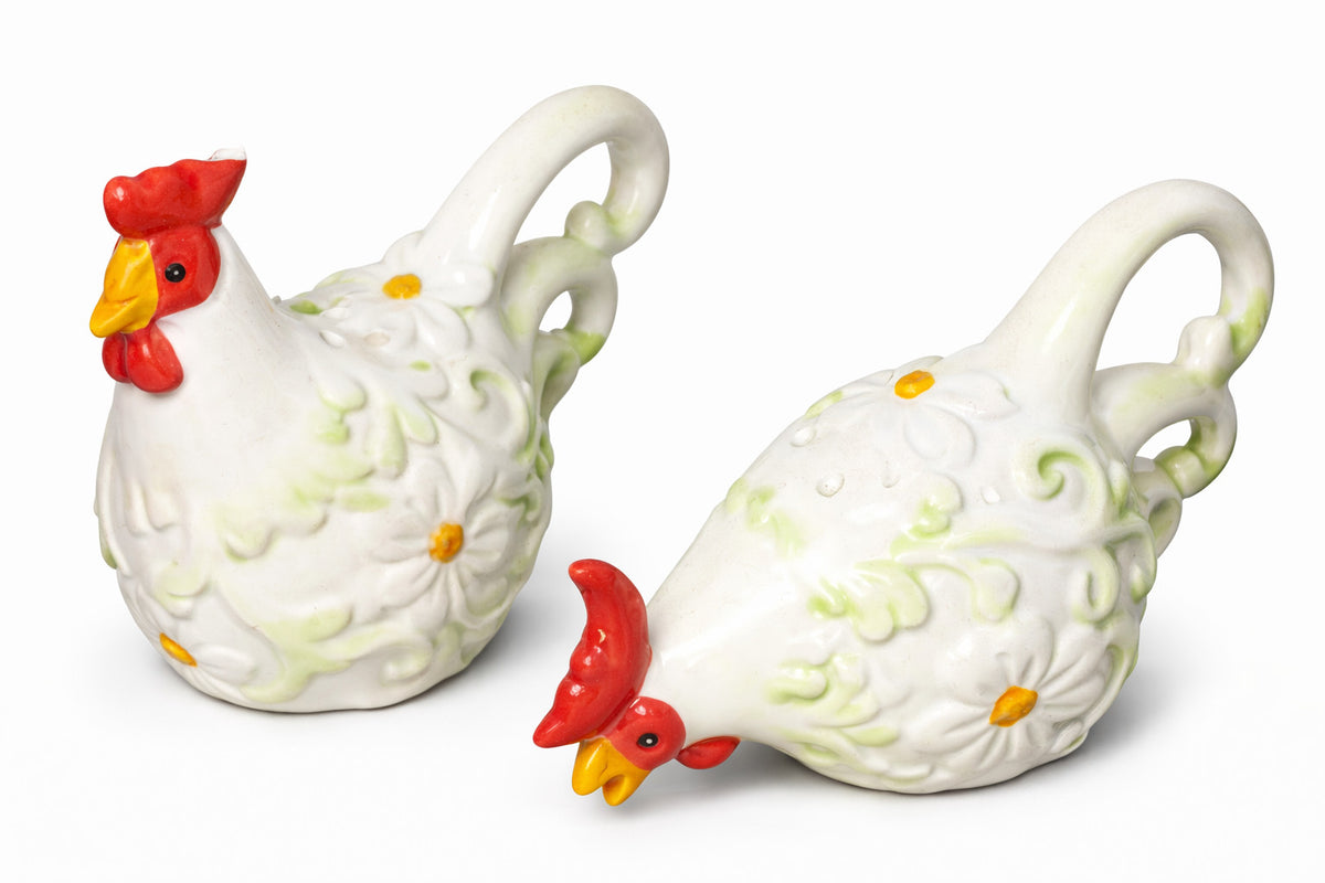 2er Salz & Pfefferstreuer Set Keramik Tiere Deko Küche (Sets mit Unterteller)