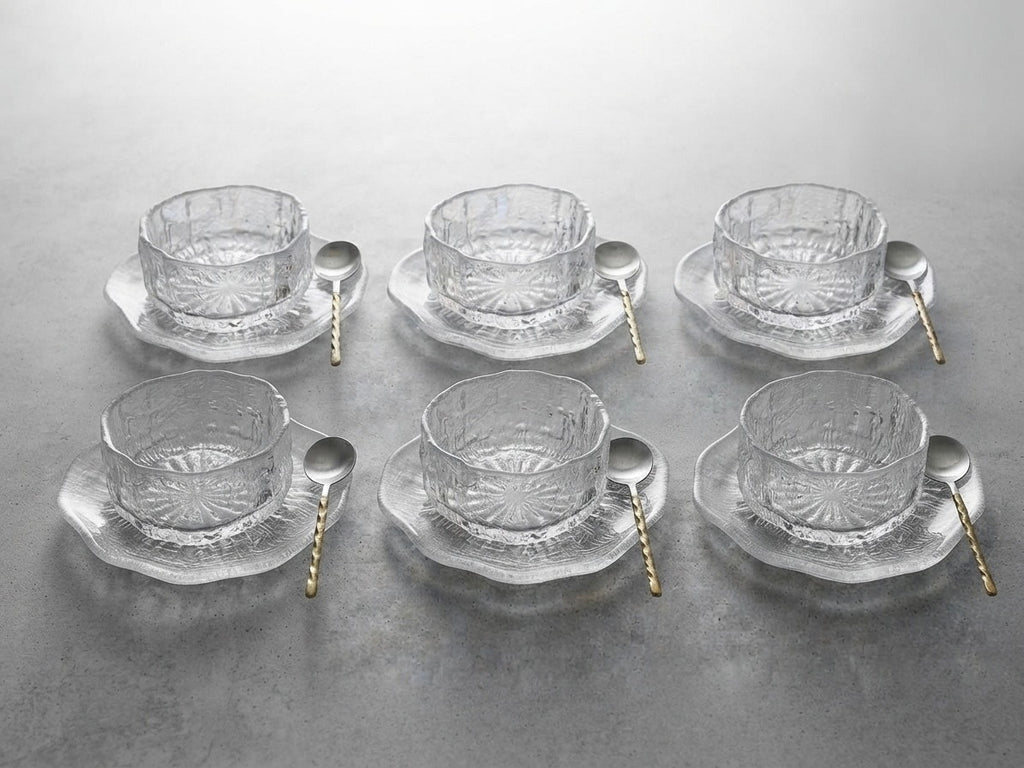 Servierschalen-Set aus Glas 12-teilig inklusive Unterteller 6-Personen-Set