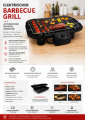 Elektrischer Barbecue Grill 2000W Thermostat Edelstahl-Heizelement Tischgrill