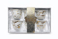 Kaffeetassen Mocca Set 6 Stück Porzellan Weiß Gold- Espresso, Ohne Henkel