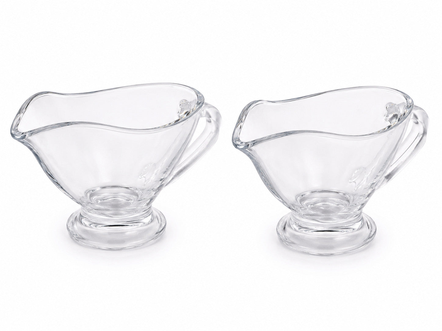 Sauciere 2er Set Glas Saucenschale Servierschale Glas Schüssel mit Griff