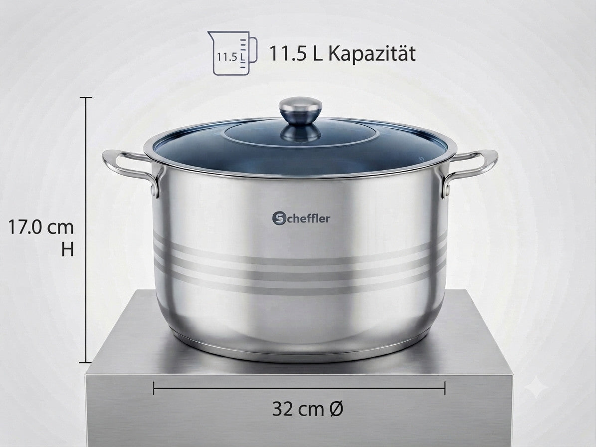Kochtopf Set mit deckel Große Suppentöpfe Profi Gastro Töpfe Ø 32-40 cm