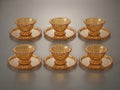 Servierschale Glas Schale perlrand vintage deko 6x Schüssel + 6x Untersetzer