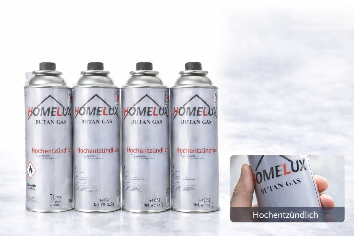 4x Butan Gas Kartuschen 227g Gaskartuschen für Campingkocher