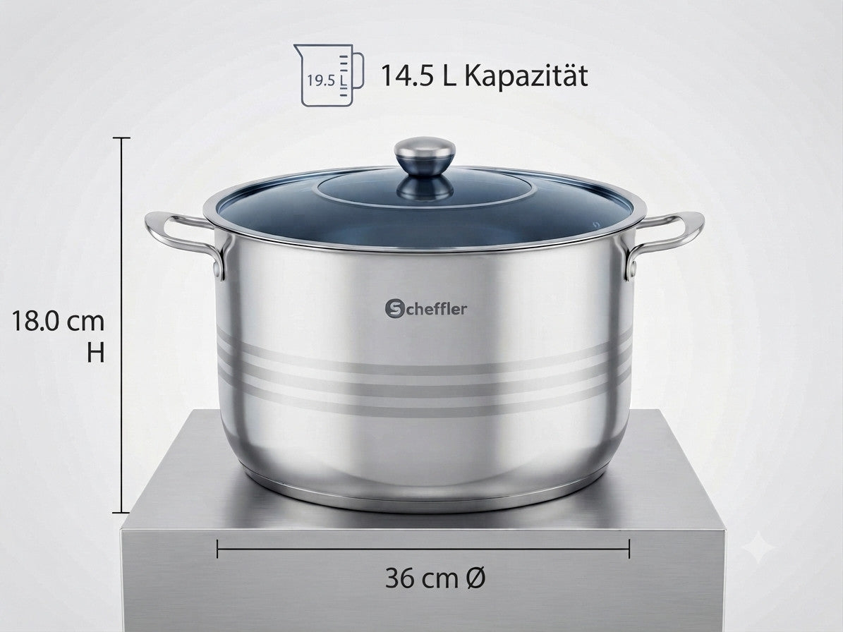 Kochtopf Set mit deckel Große Suppentöpfe Profi Gastro Töpfe Ø 32-40 cm