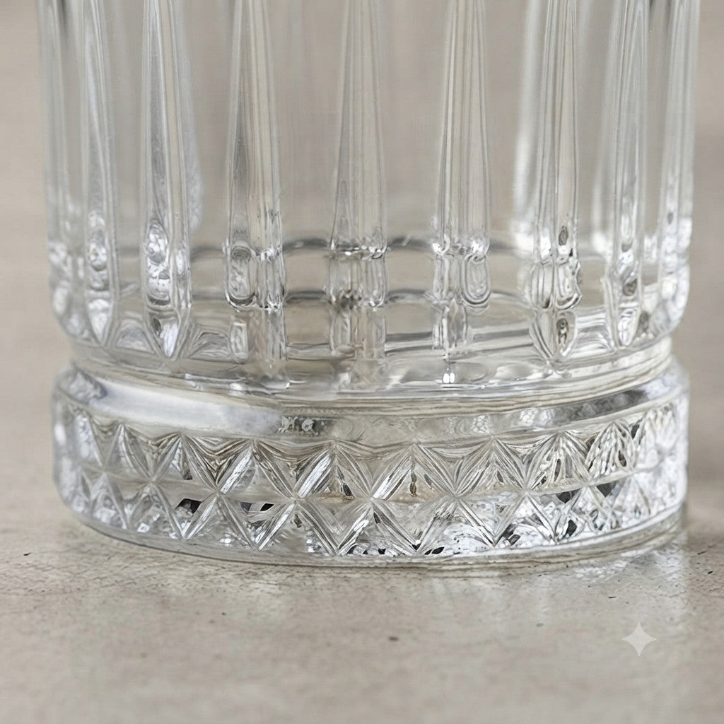 Trinkglas 280 ml – Elegant Modernes glas mit Schliffoptik – 6er-Set HL6GS6