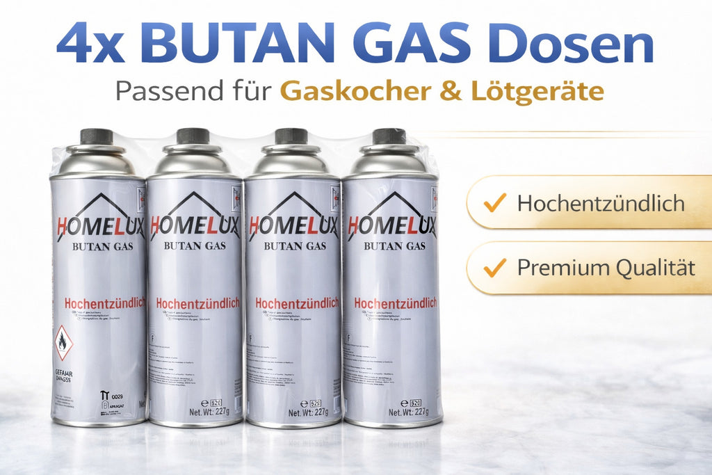 4x Butan Gas Kartuschen 227g Gaskartuschen für Campingkocher