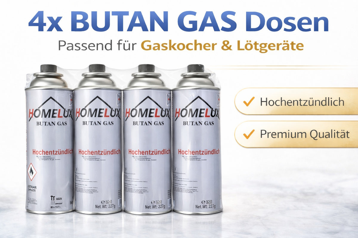 4x Butan Gas Kartuschen 227g Gaskartuschen für Campingkocher