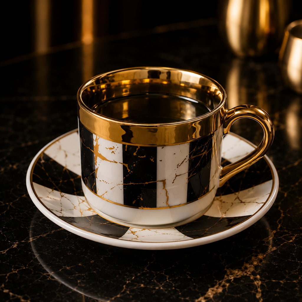Kaffeetassen Espresso Mokka Untertasse Türk Kahve Fincani 6er Set 12 tlg