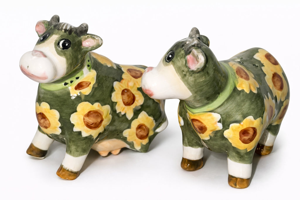 2er Salz & Pfefferstreuer Set Keramik Tiere Deko Küche (Sets mit Unterteller)
