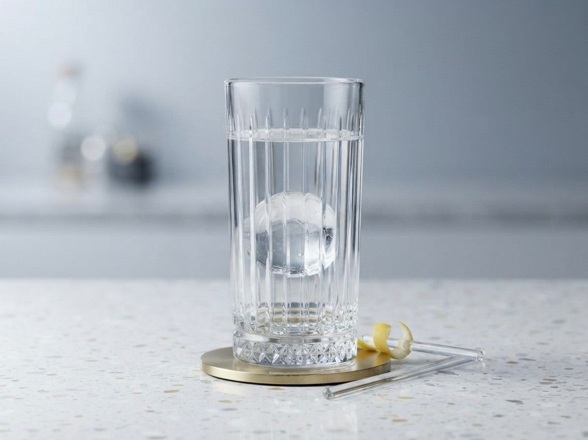 Trinkglas 280 ml – Elegant Modernes glas mit Schliffoptik – 6er-Set HL6GS6