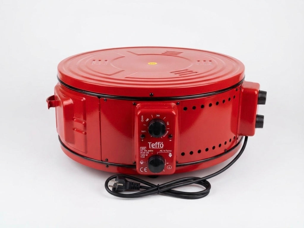 Ofen XXL Elektrischer Mix & Grill runder 42 Liter 1300W mit Thermostat Rot