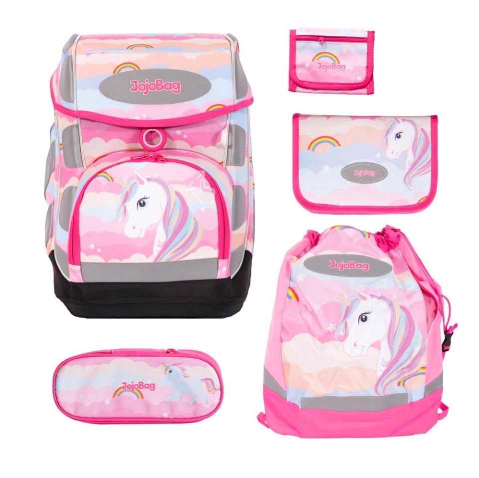 Schulranzen-Set von JoJoBag für Mädchen & Jungen 4-tlg Set für den Schulstart