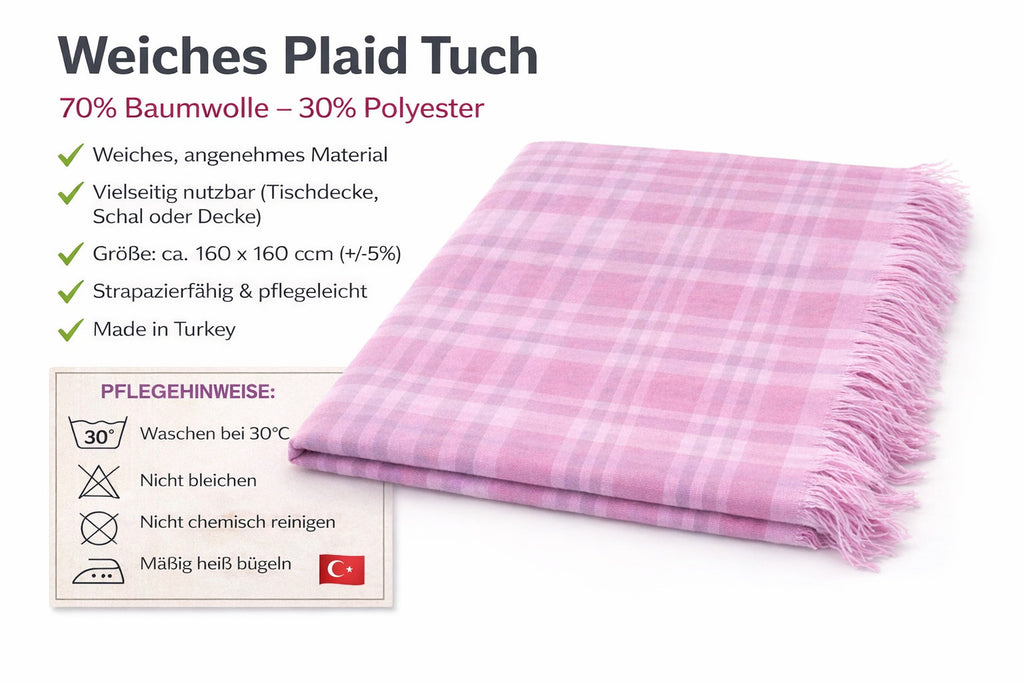 Sofra Bezi Tischdecke 160x160 cm – Baumwolle Mix – Plaid Tuch Schal Decke