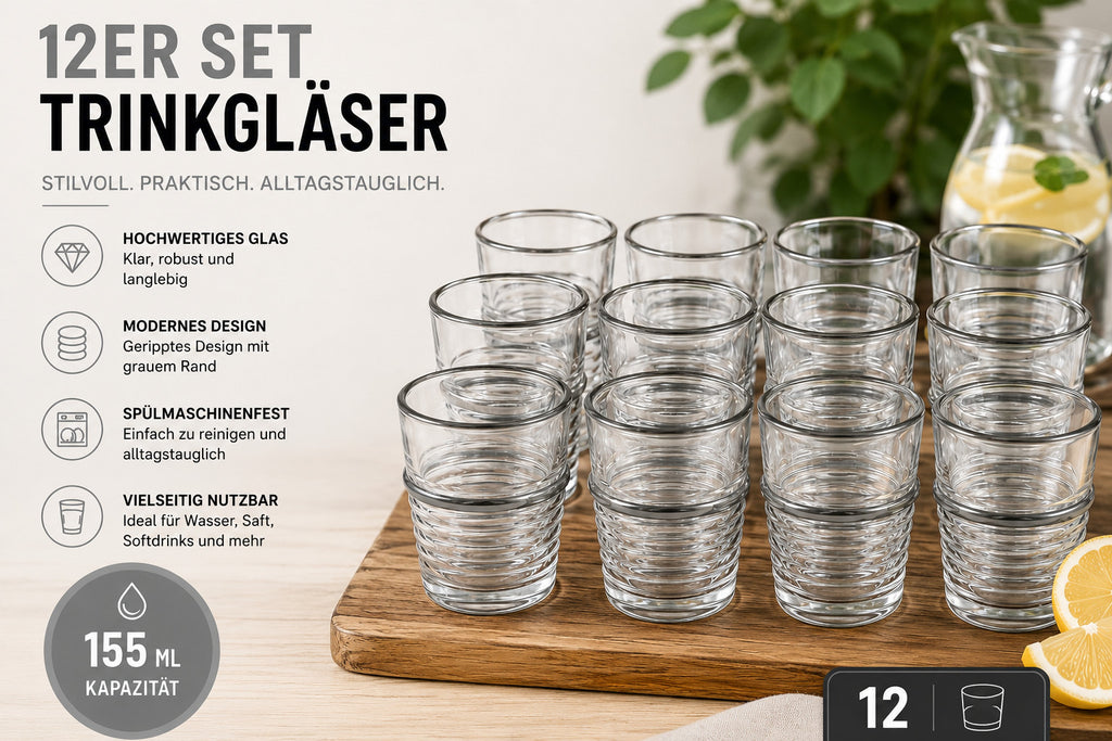 12er Teegläser Set - Saftgläser Modern Orientalisch 6 Modelle Traditionell Tee