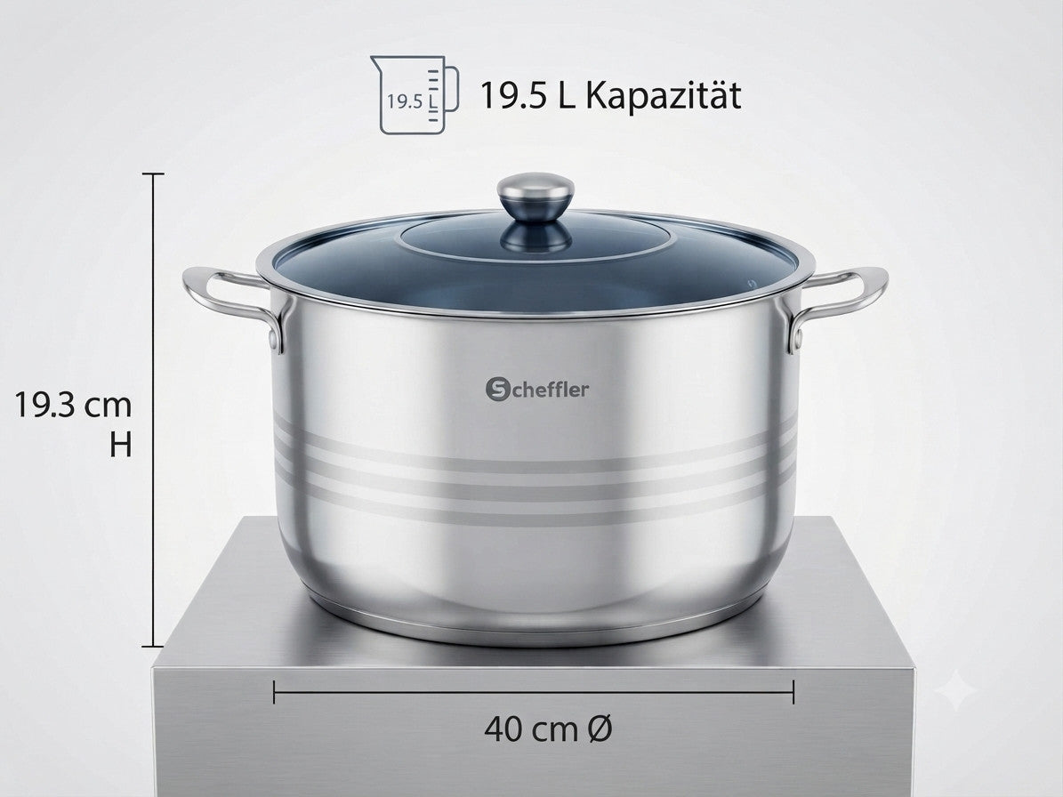 Kochtopf Set mit deckel Große Suppentöpfe Profi Gastro Töpfe Ø 32-40 cm