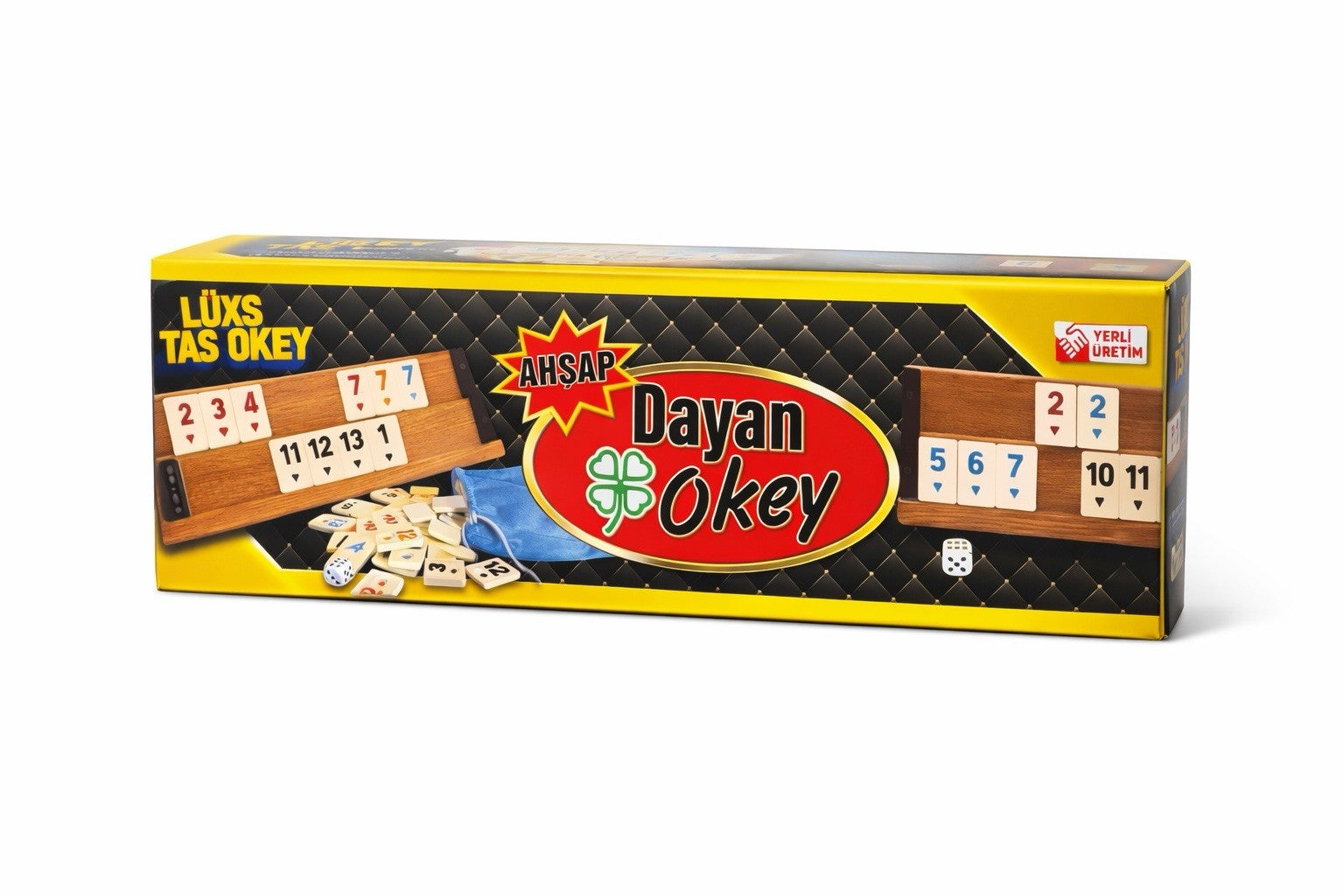 Original Dayan LUX Okey Spiel 4 Personen Massivholz Türkisches Rummy Set