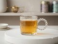 Teeglas 3er Set 290 ml  Elegantes Glas mit Kugel-Henkel, Heißgetränke HL-3GS5