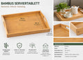 Bambus Serviertablett Set 2er – Groß & Klein Frühstückstablett Holz mit Griffen