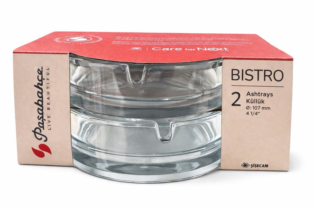 Pasabahce Bistro Glas Aschenbecher 2er Set Ø 107 mm Transparent