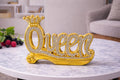Deko-Figur Queen Gold/Silber Krone Glitzer – Luxus Deko Skulptur Modern Geschenk