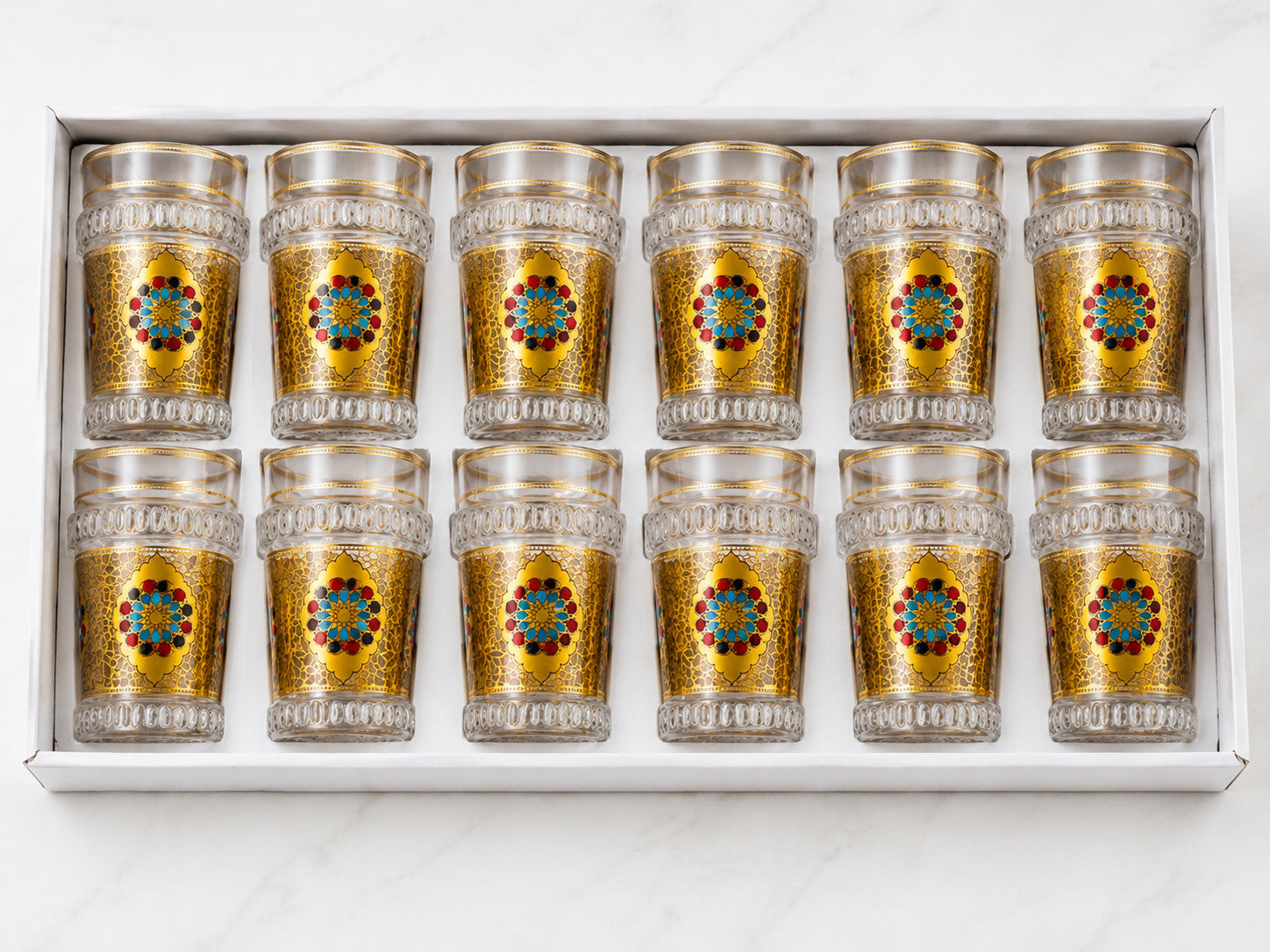 12er Teegläser Set - Saftgläser Modern Orientalisch 6 Modelle Traditionell Tee