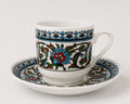 Espresso-Set 12-teilig 6 Porzellan-Espressotassen + 6 Untertassen Orientalisch
