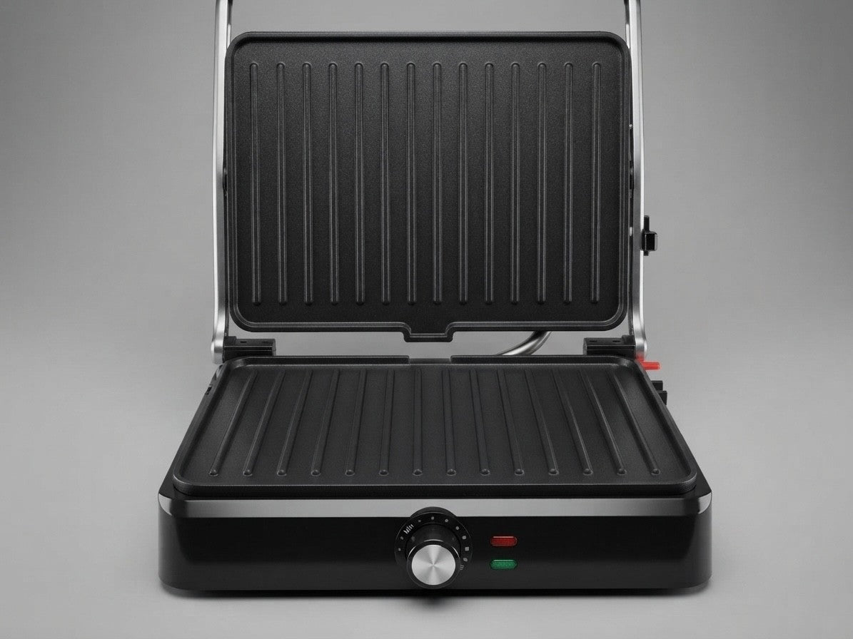 Kontaktgrill 2200W Antihaftbeschicht Paninigrill regelbar mit Ölwanne ZM-909B