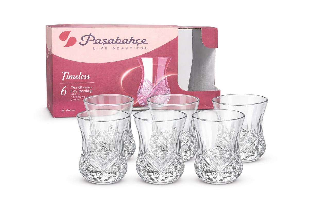 Teegläser Set 6x Kristall Optik / Caybardak Seti 6x Kristalize