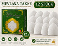 Mevlana Takke 12er Set Weiß Gebetsmütze Islam Kufi Herren Muslimische Bedeckung