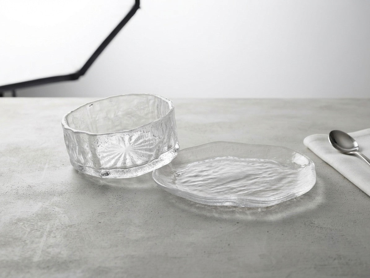 Servierschalen-Set aus Glas 12-teilig inklusive Unterteller 6-Personen-Set